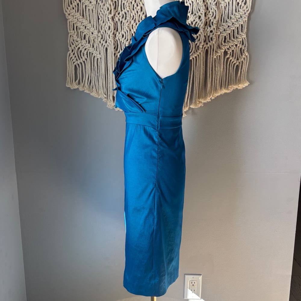 Merona Teal Ruffled Mini Dress - Picture 3 of 6